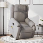 Electric adjustable lift massage chair fabric taupe