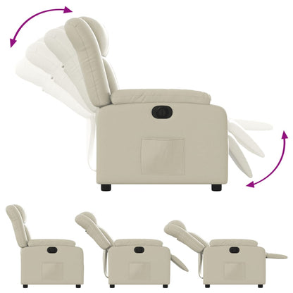 Fauteuil Kunstleer Kleurig Crème Nee Elektrisch verstelbaar