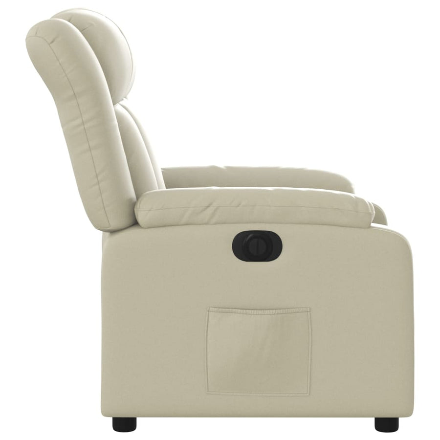 Fauteuil Kunstleer Kleurig Crème Nee Elektrisch verstelbaar