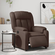 Fauteuil elektrisch verstelbaar kunstleer bruin