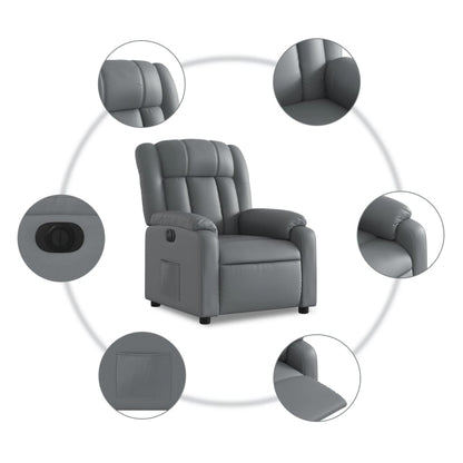 Fauteuil Verstelbaar Elektrisch Kunstleer Grijs Nee Elektrisch verstelbaar