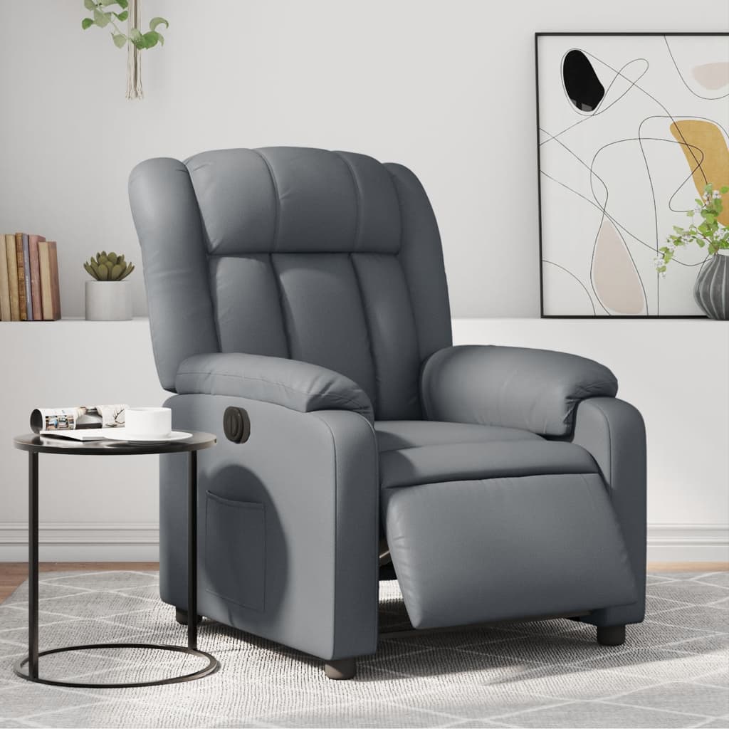 Fauteuil Verstelbaar Elektrisch Kunstleer Grijs Nee Elektrisch verstelbaar