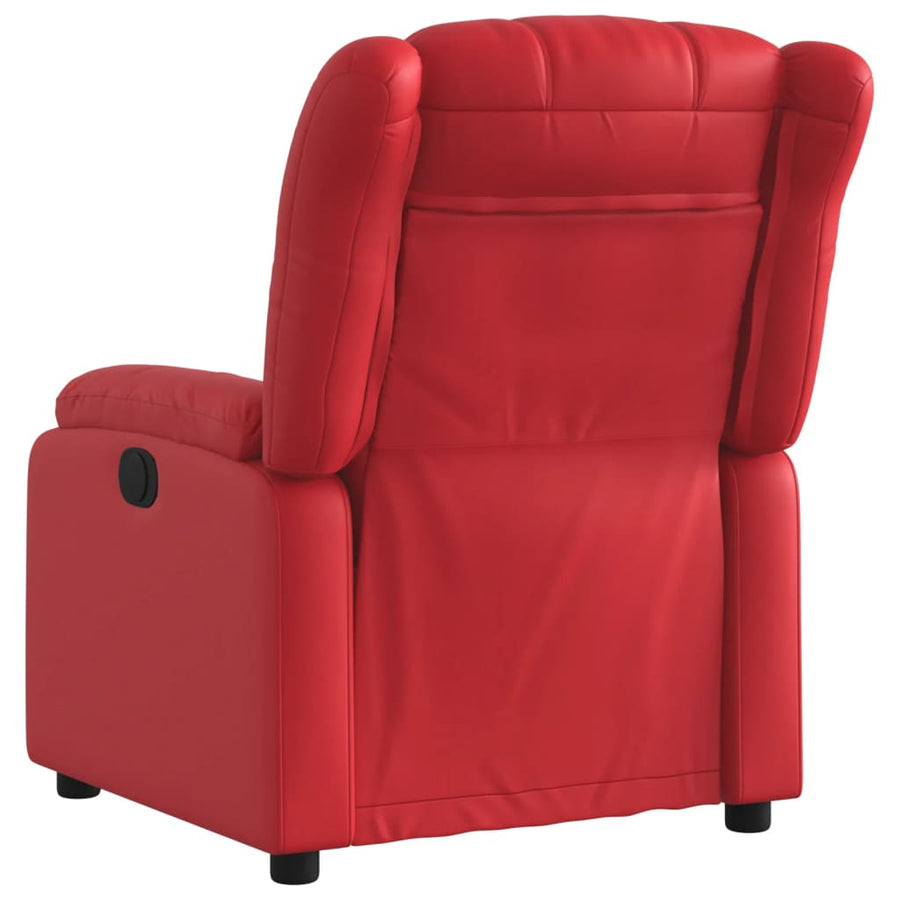 Fauteuil verstelbaar elektrisch kunstleer rood