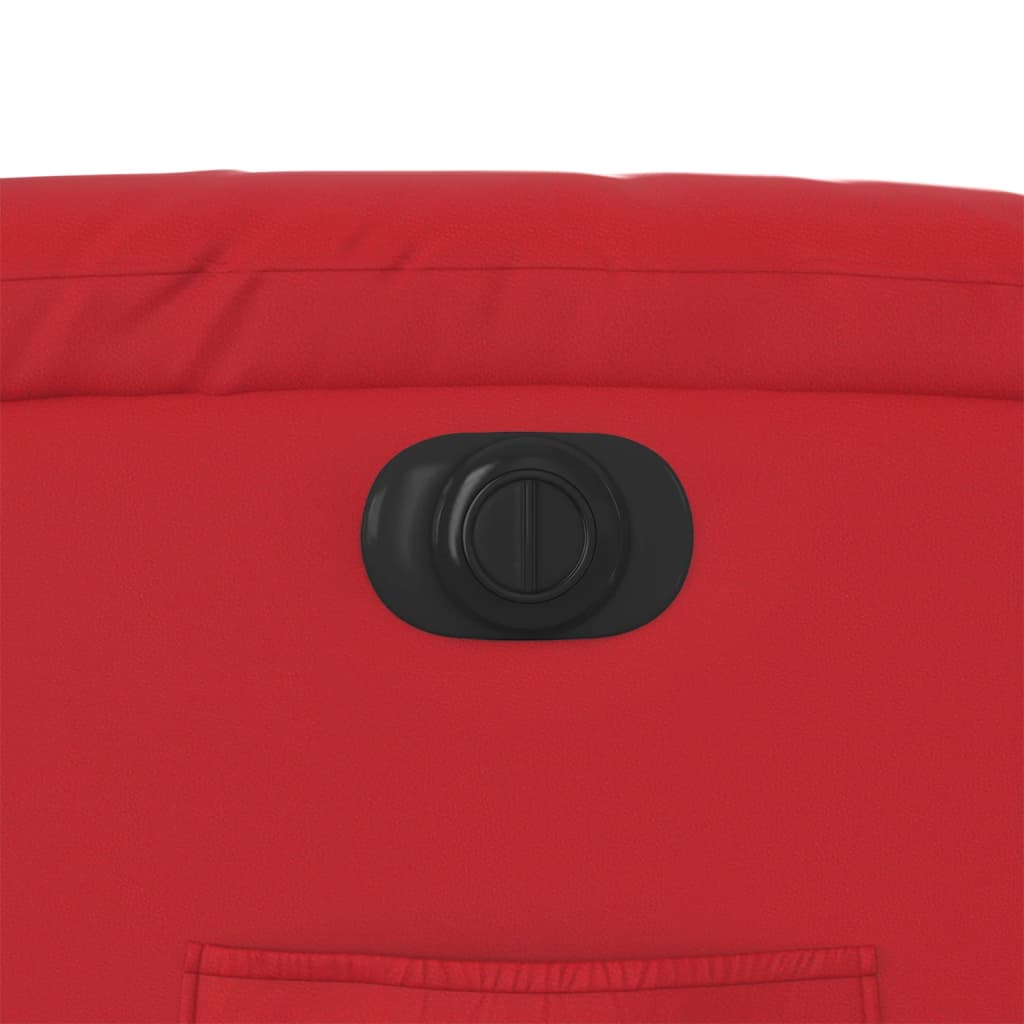 Fauteuil verstelbaar elektrisch kunstleer rood