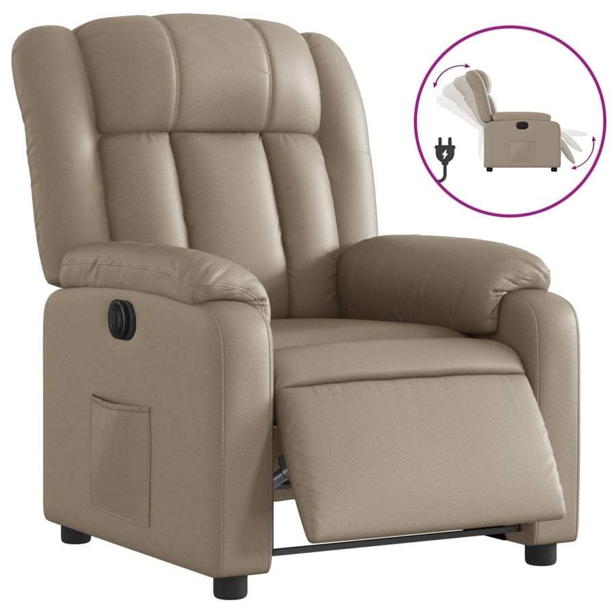 Fauteuil Verstelbaar Elektrisch Kunstleer Kleurig Cappuccino Nee Elektrisch verstelbaar