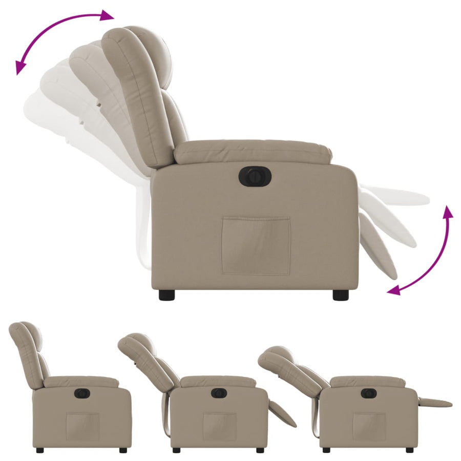 Fauteuil Verstelbaar Elektrisch Kunstleer Kleurig Cappuccino Nee Elektrisch verstelbaar
