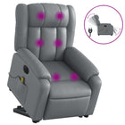 Electric recliner massage chair faux leather grey