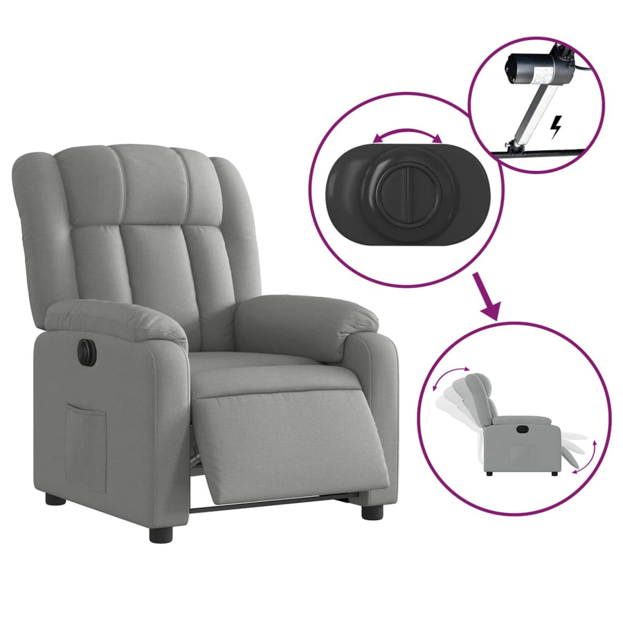 Fauteuil Stof Lichtgrijs Nee Elektrisch verstelbaar