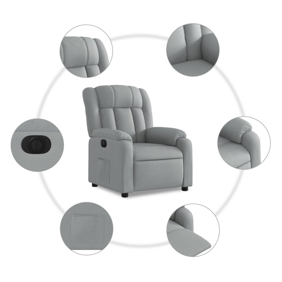 Fauteuil Stof Lichtgrijs Nee Elektrisch verstelbaar