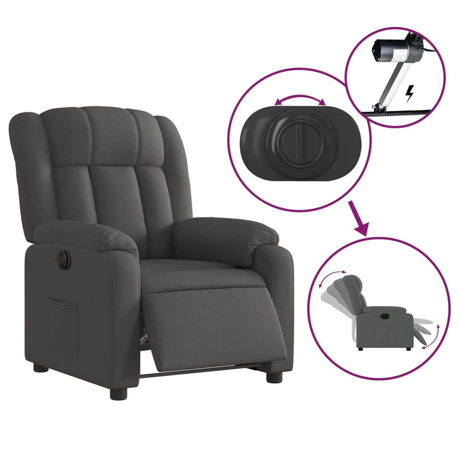 Fauteuil Stof Donkergrijs Nee Elektrisch verstelbaar