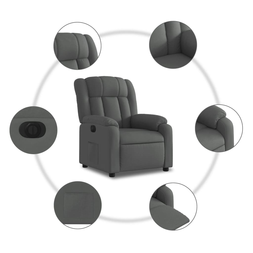 Fauteuil Stof Donkergrijs Nee Elektrisch verstelbaar