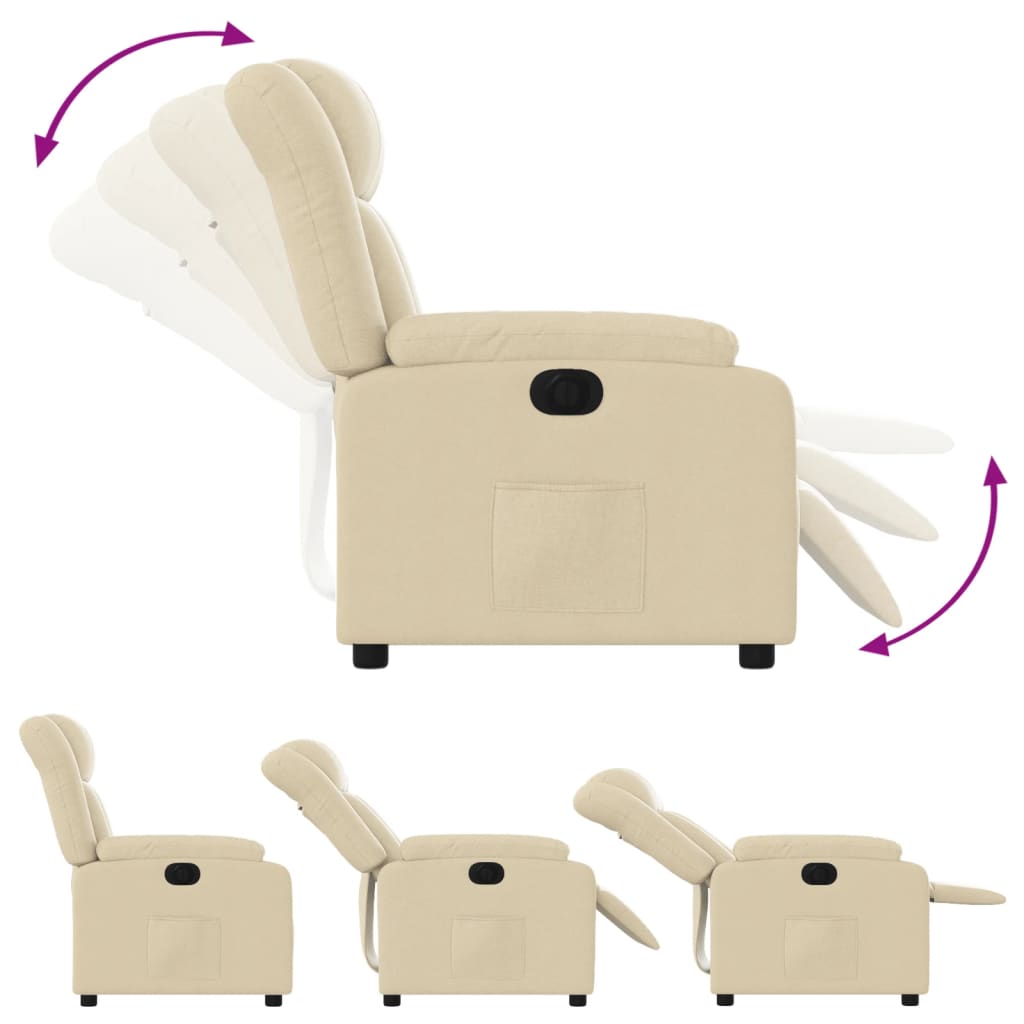 Fauteuil Verstelbaar Elektrisch Stof Kleurig Crème Nee Elektrisch verstelbaar