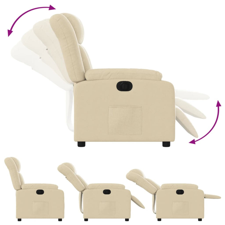 Fauteuil Verstelbaar Elektrisch Stof Kleurig Crème Nee Elektrisch verstelbaar