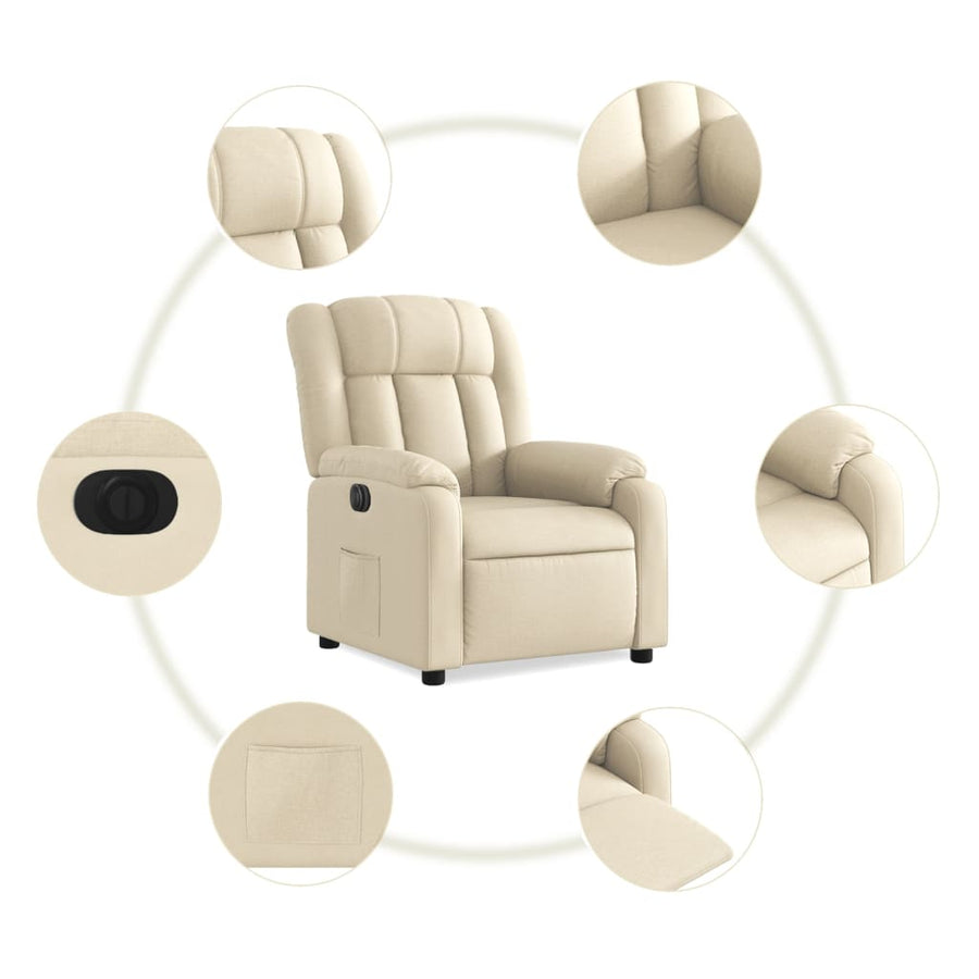 Fauteuil Verstelbaar Elektrisch Stof Kleurig Crème Nee Elektrisch verstelbaar
