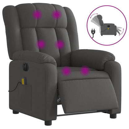 Massagestoel Stof Donkergrijs Ja Elektrisch verstelbaar