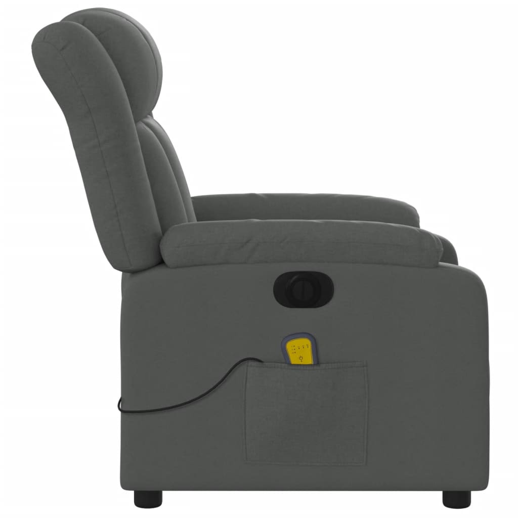Massagestoel Stof Donkergrijs Ja Elektrisch verstelbaar