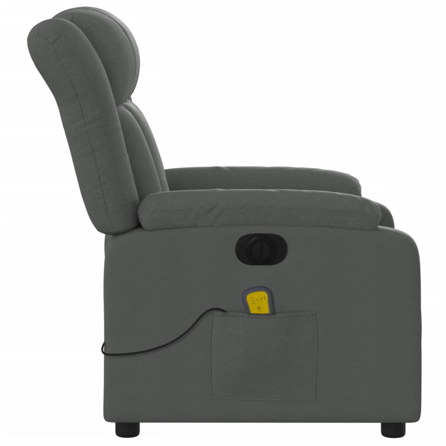 Massagestoel Stof Donkergrijs Ja Elektrisch verstelbaar