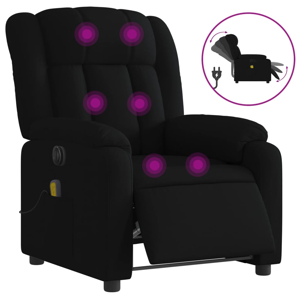 Massagestoel Stof Zwart Ja Elektrisch verstelbaar