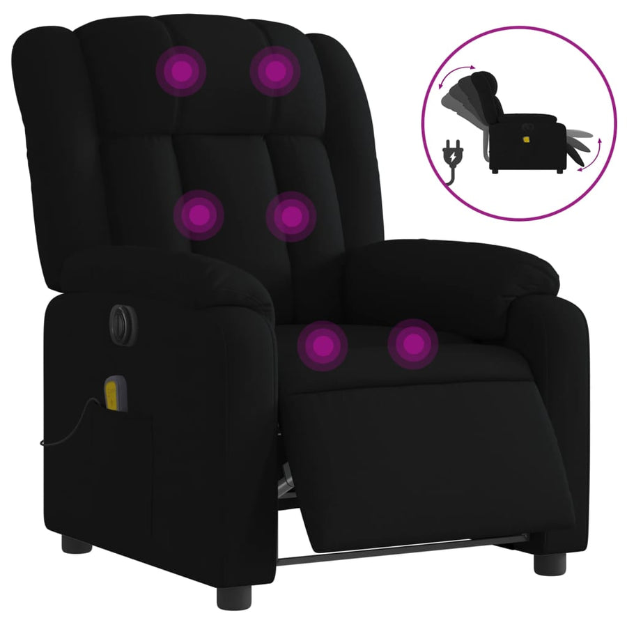 Massagestoel Stof Zwart Ja Elektrisch verstelbaar