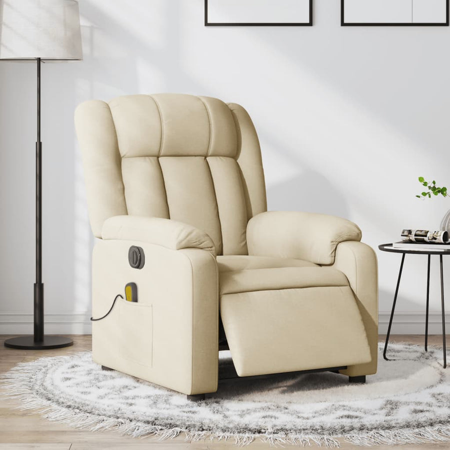 Massagestoel Stof Kleurig Crème Ja Elektrisch verstelbaar