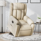 Electric adjustable riser recliner fabric cream