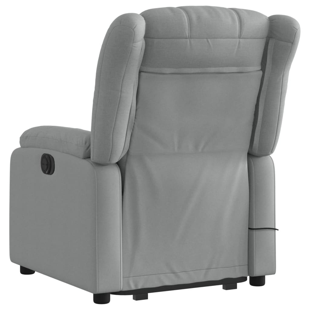 Sta-Op-Massagestoel Stof Lichtgrijs Ja Elektrisch verstelbaar