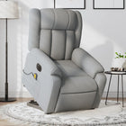 Electric Adjustable Reclining Massage Chair, Fabric, Light Grey
