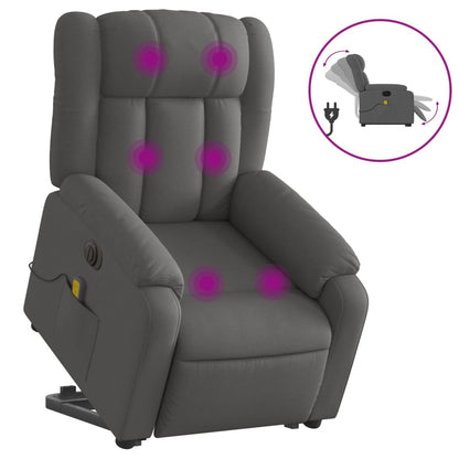 Sta-Op-Massagestoel Stof Donkergrijs Ja Elektrisch verstelbaar
