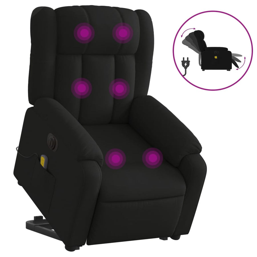 Sta-Op-Massagestoel Stof Zwart Ja Elektrisch verstelbaar