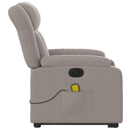 Sta-op-massagestoel elektrisch verstelbaar stof taupe