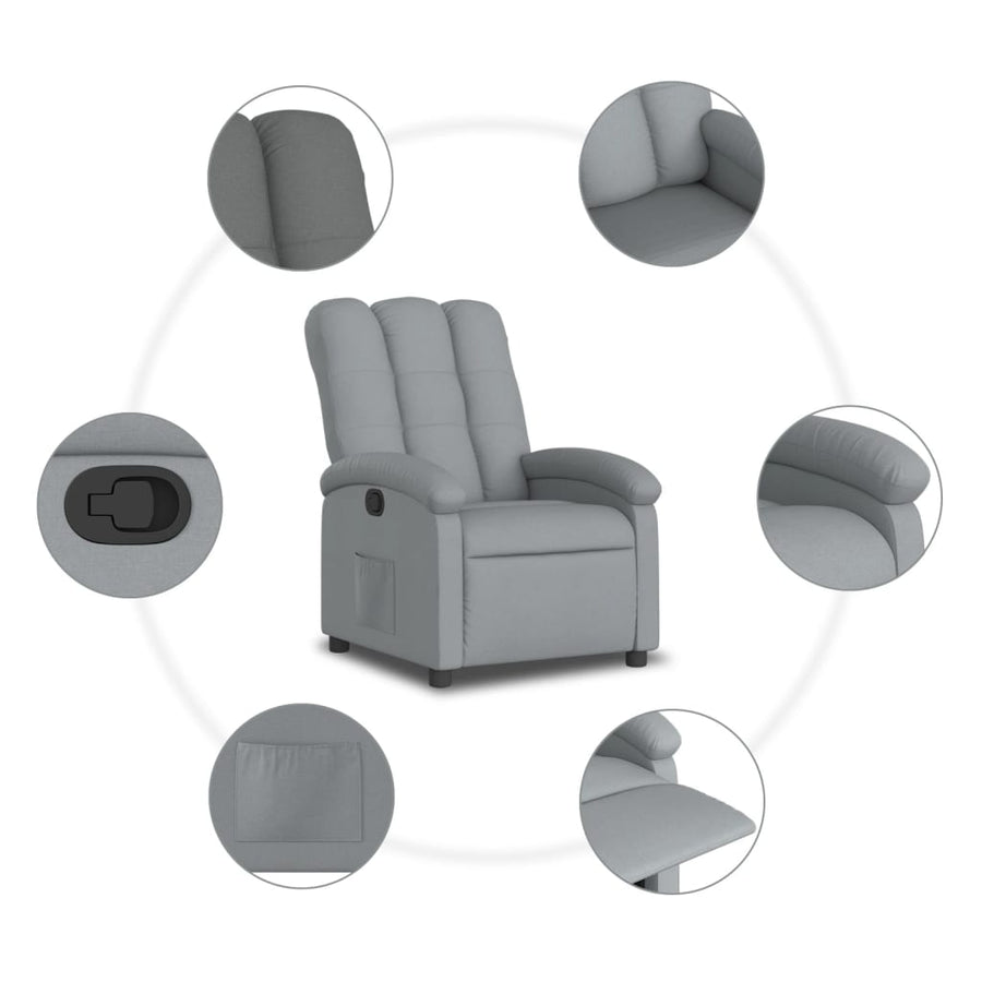 Relaxfauteuil lichtgrijze stof