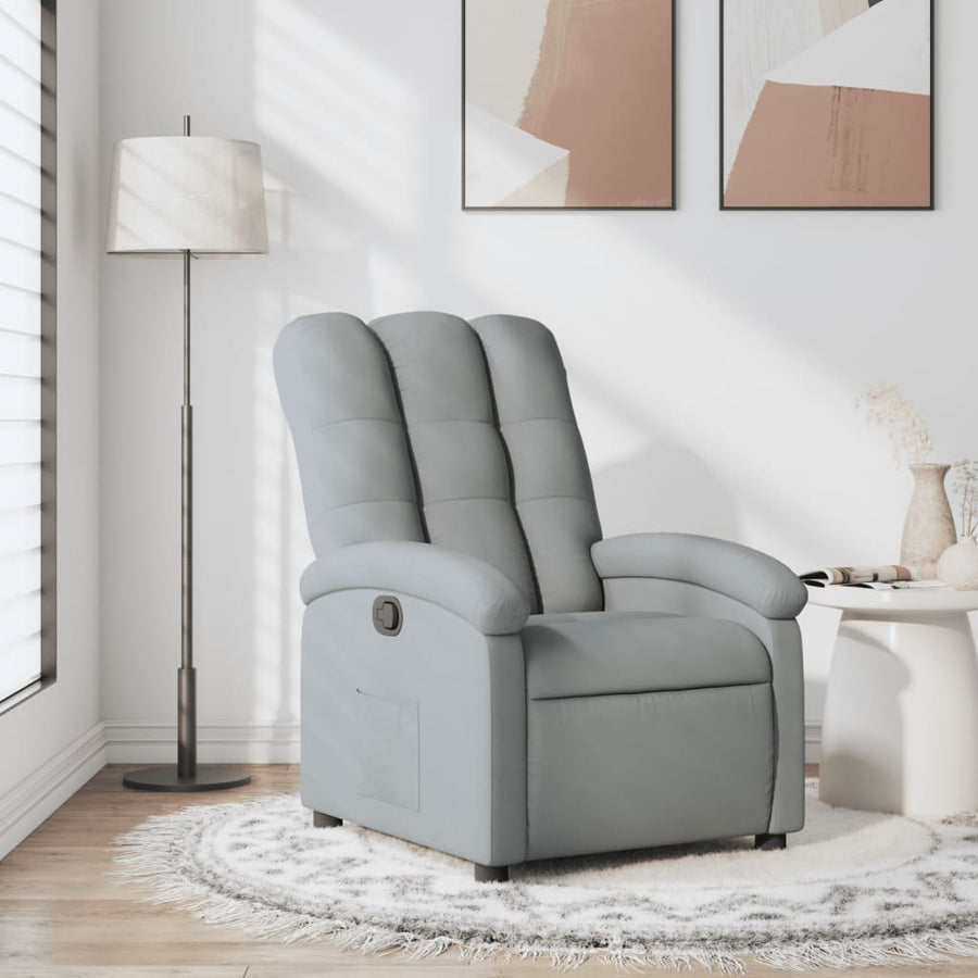 Relaxfauteuil lichtgrijze stof