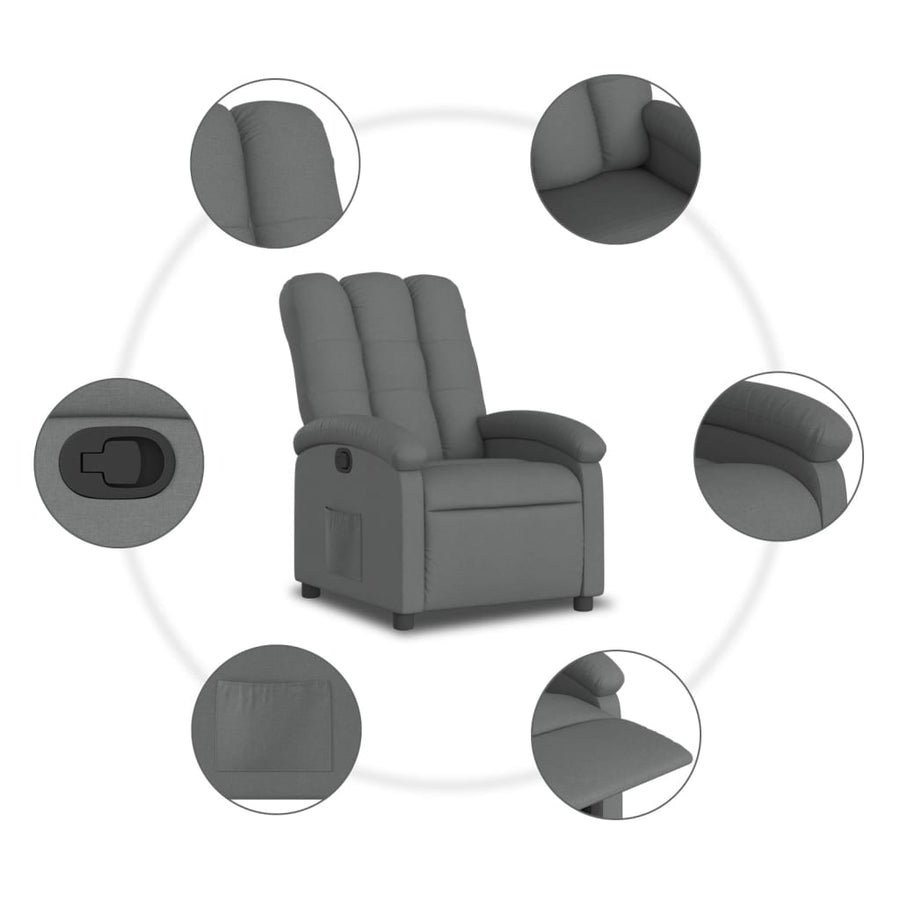 Relaxfauteuil Donkergrijze Stof