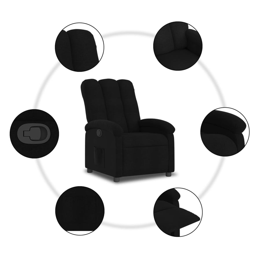 Relaxfauteuil Zwarte Stof