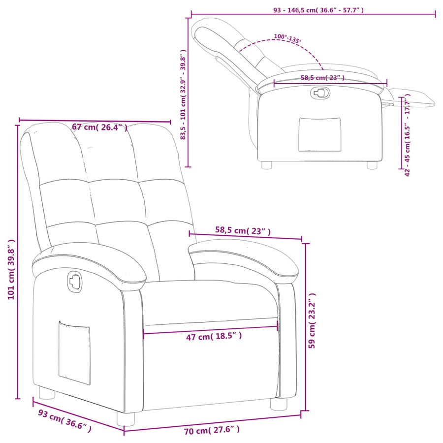 Relaxfauteuil Zwarte Stof