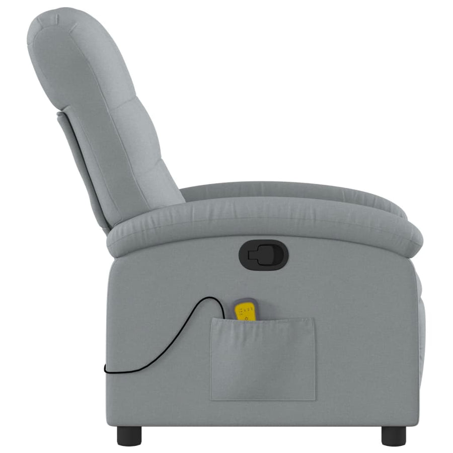 Massagestoel met lichtgrijze stof