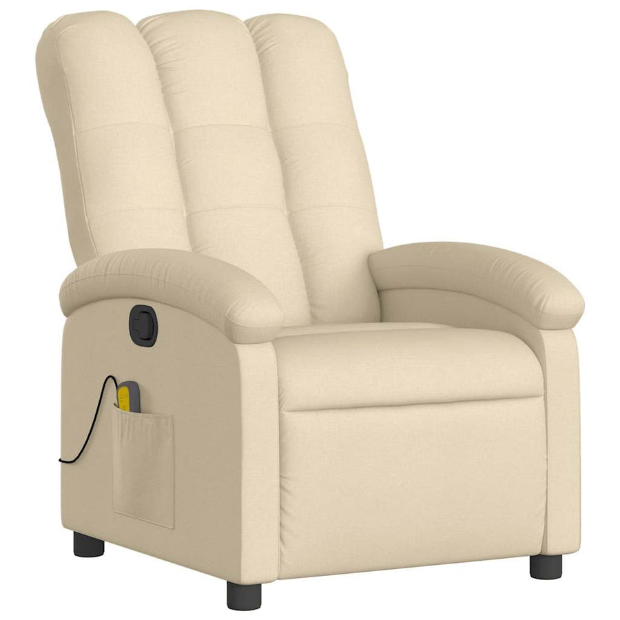 Massagestoel met crèmekleurige stof