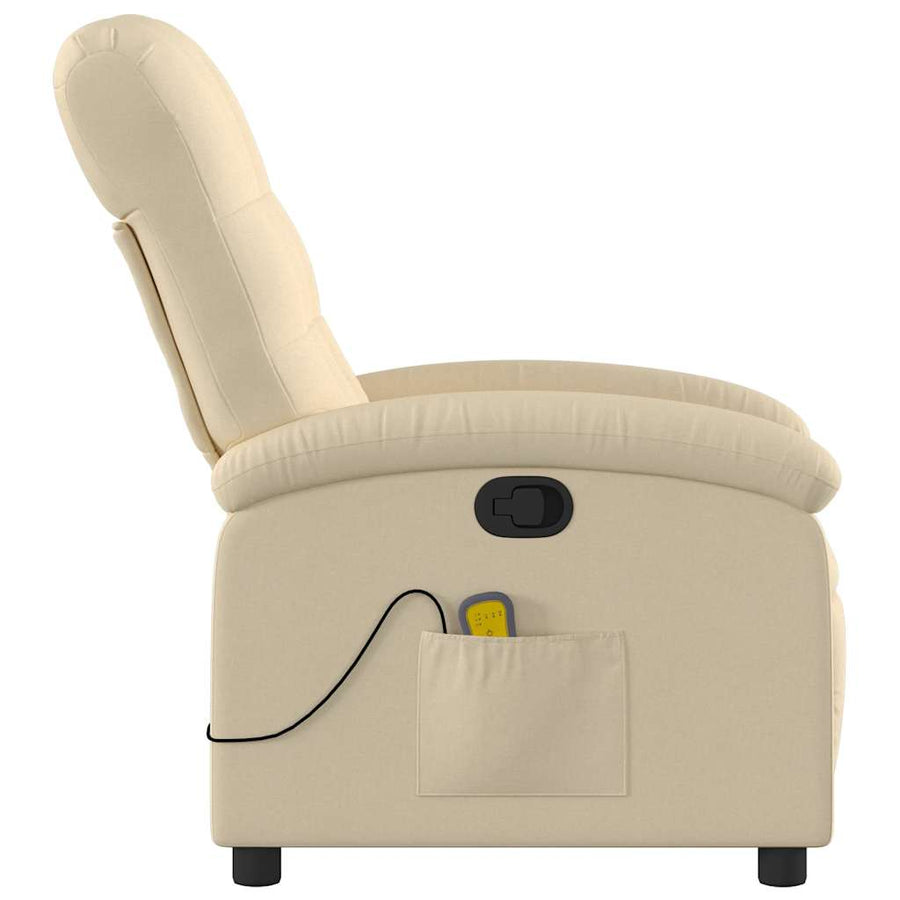 Massagestoel met crèmekleurige stof