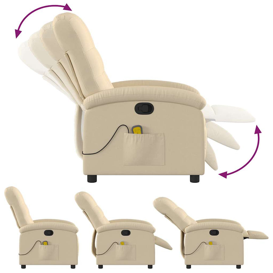 Massagestoel met crèmekleurige stof