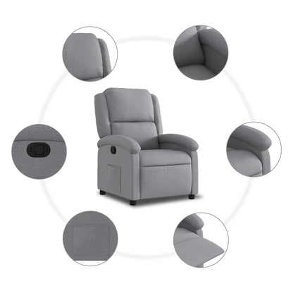 Relaxfauteuil lichtgrijze stof