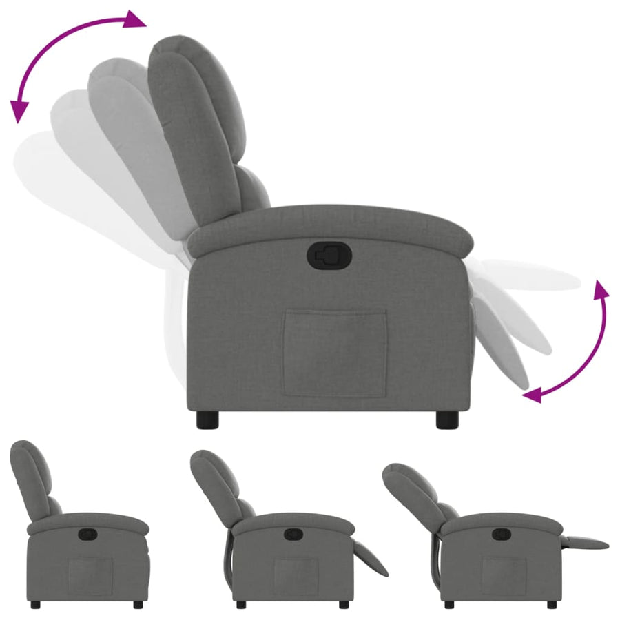 Relaxfauteuil donkergrijze stof