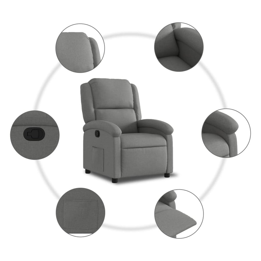Relaxfauteuil donkergrijze stof