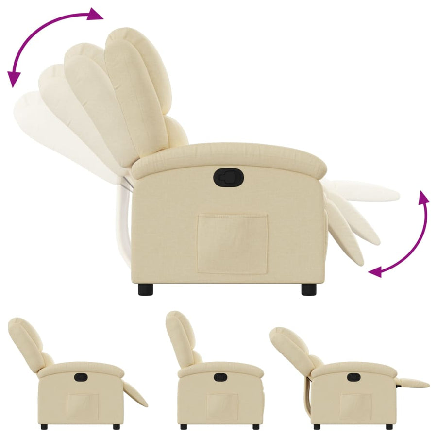 Relaxfauteuil crème stof