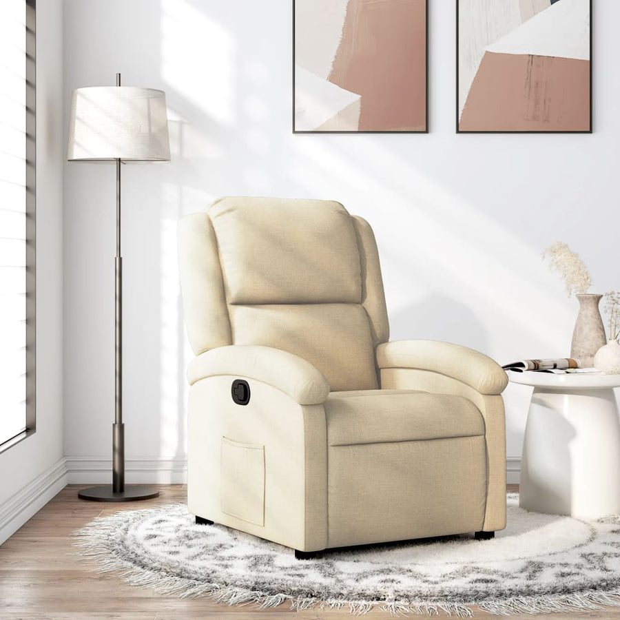 Relaxfauteuil crème stof