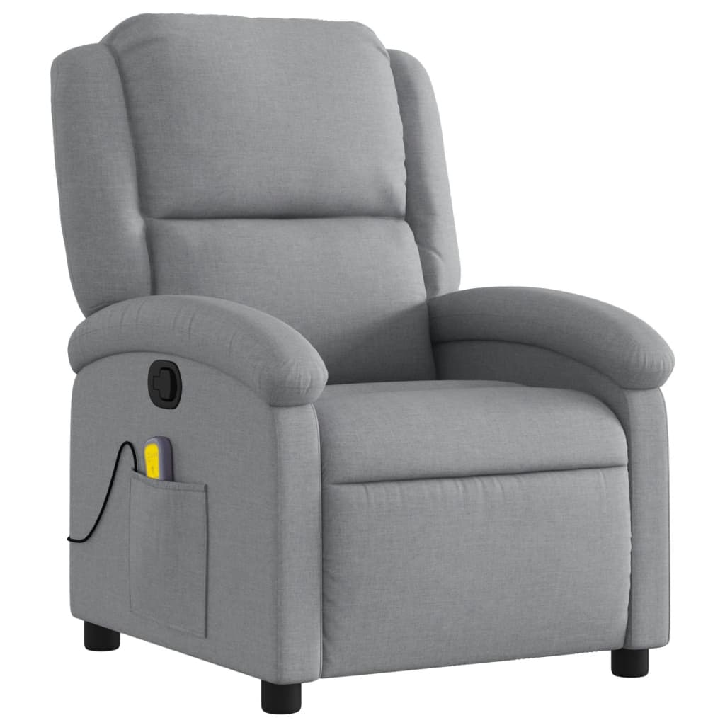Massagestoel met lichtgrijze stof