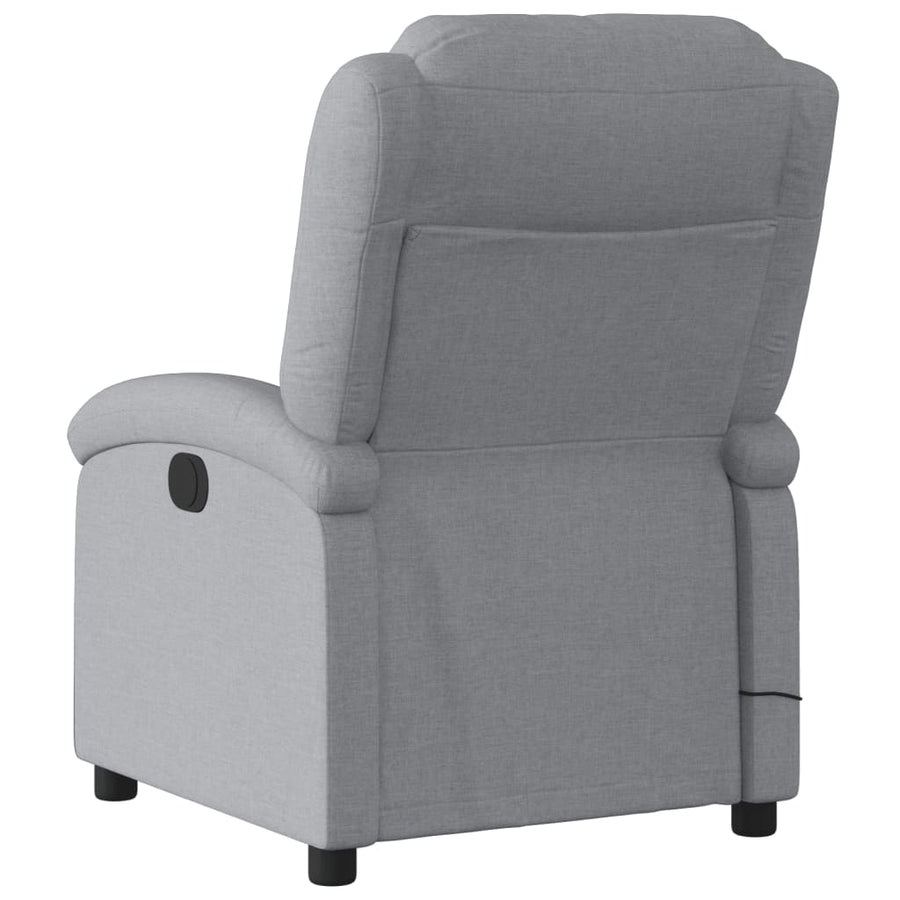 Massagestoel met lichtgrijze stof