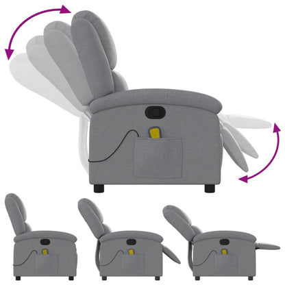 Massagestoel met lichtgrijze stof