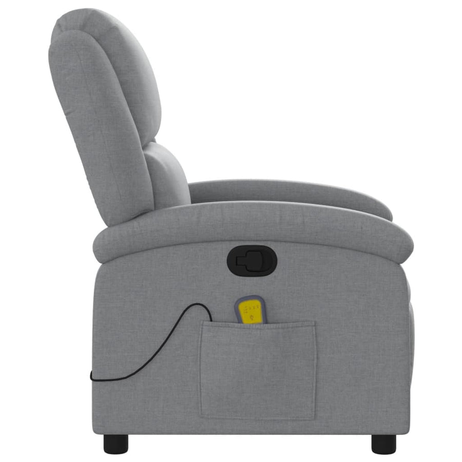 Massagestoel met lichtgrijze stof