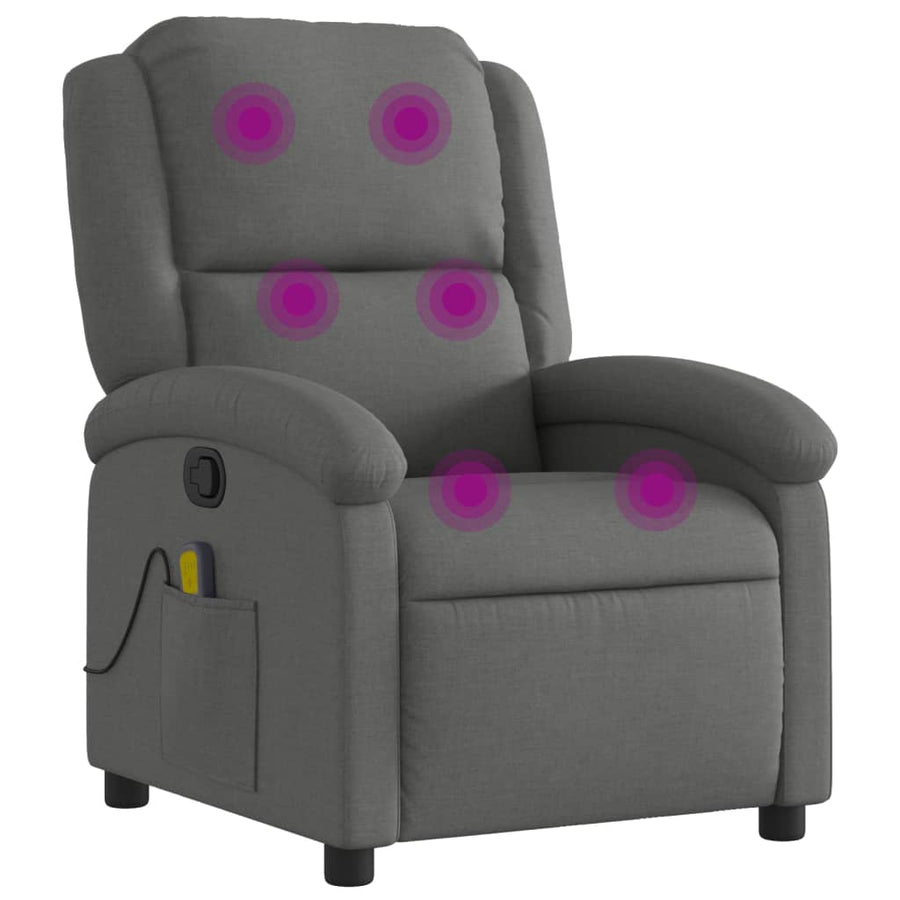Massagestoel Donkergrijze Stof