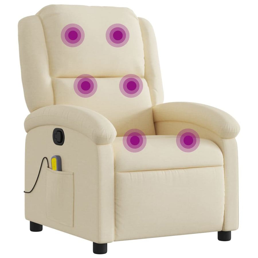 Massagestoel met crèmekleurige stof